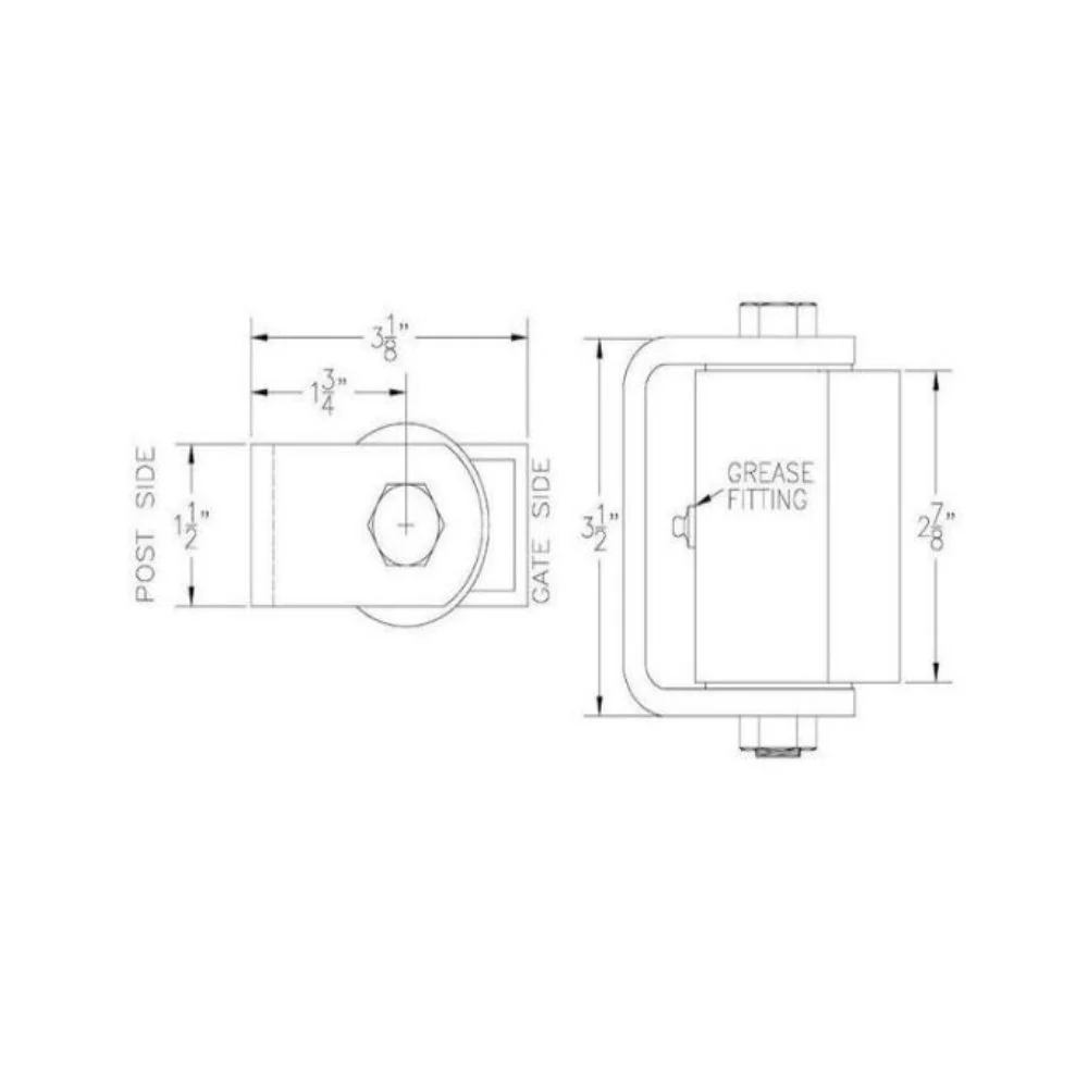 LiftMaster Specialty Roller Cage Bearing Hinge Flat Mount Both Sides - Sold in Pairs | LIF-2180SS - Image 2