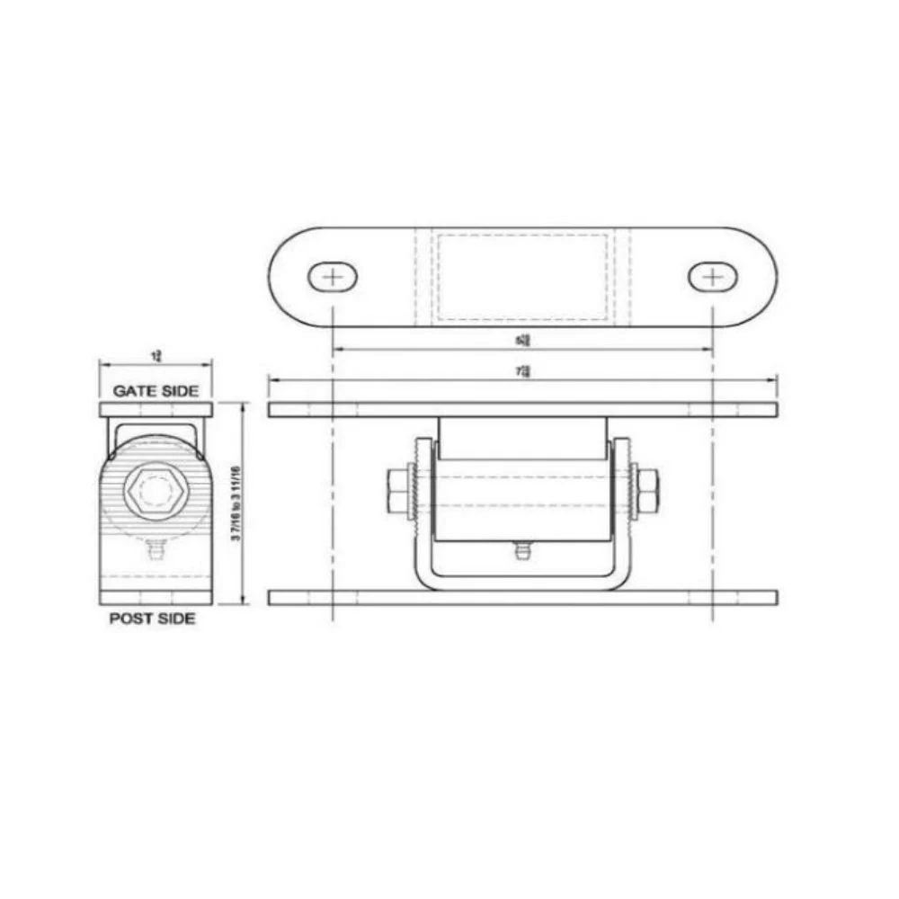 LiftMaster STD Duty Adjustable Roller Cage Bearing Hinge Bolt Gate Bolt Post - Sold in Pairs | LIF-3150P - Image 2