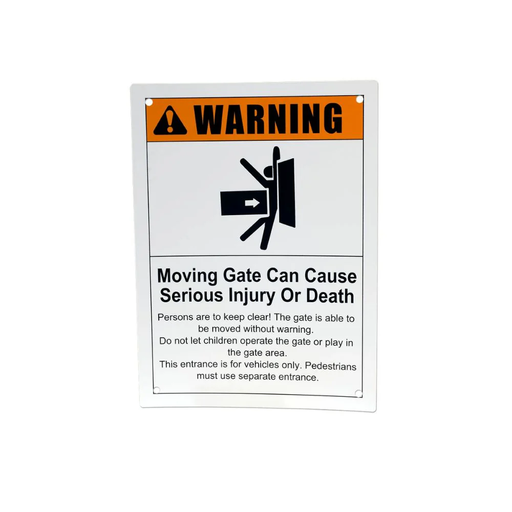 LiftMaster Warning Sign, Plastic, "Moving Gates" | LIF-K40-3505