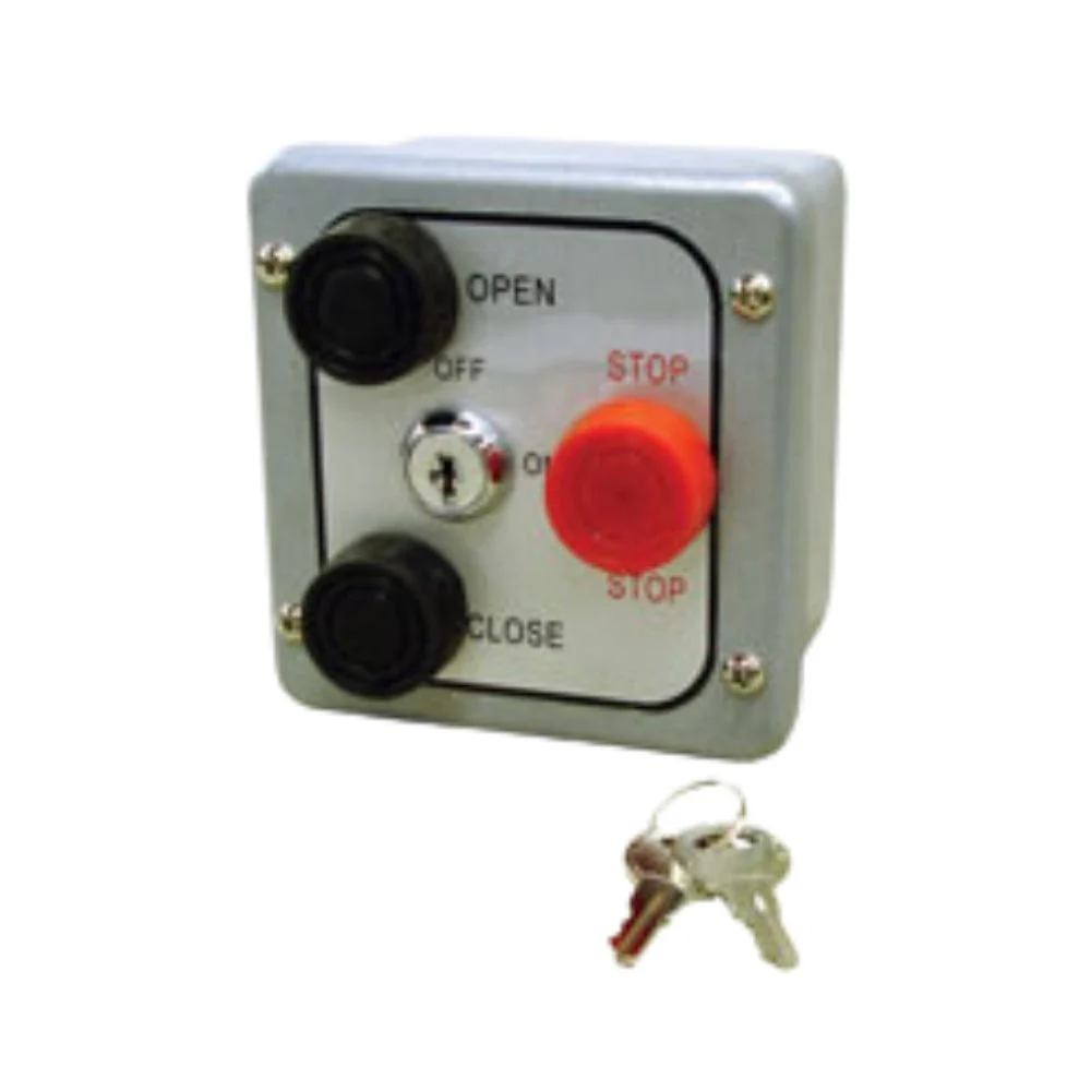 Linear Exterior Three Button Station with Lock | LIN-2500-1322