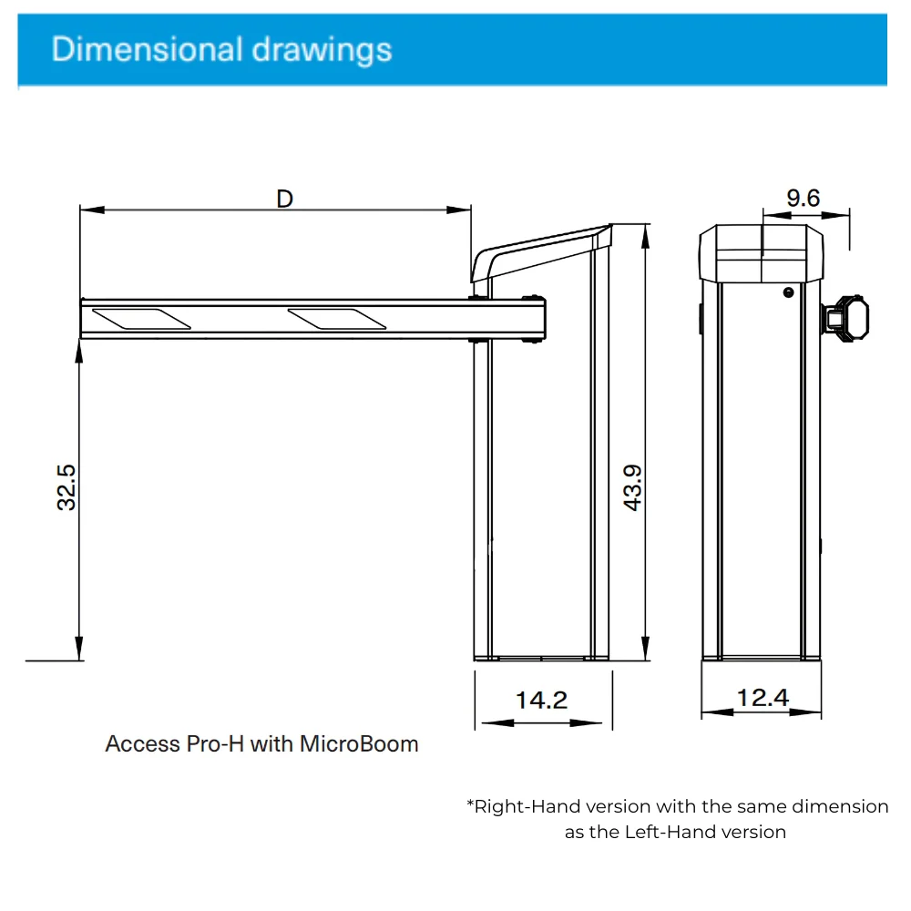 Magnetic Autocontrol Access Pro-H Left-Hand Barrier Gate with 10' MicroBoom Arm - Image 2