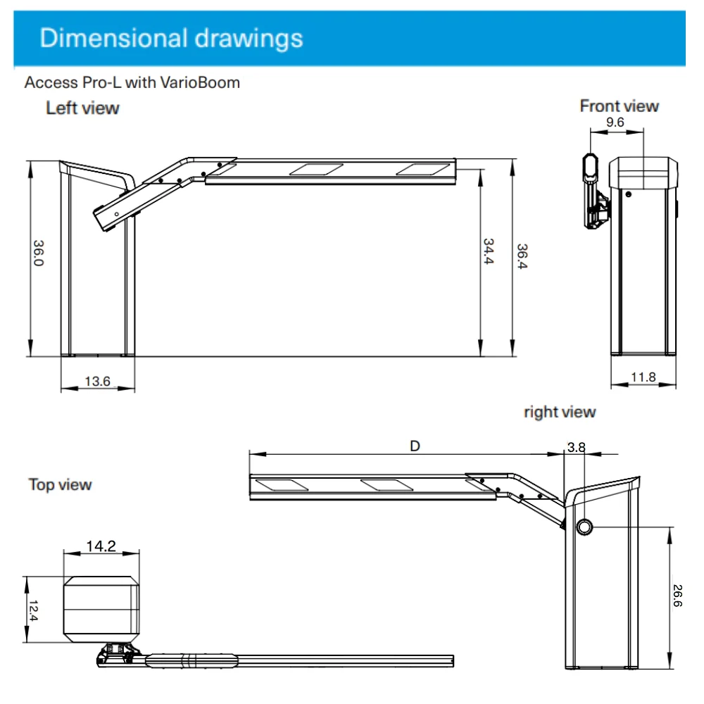 Magnetic Autocontrol Access Pro-L Left-Hand Barrier Gate with 15' VarioBoom Arm - Image 2