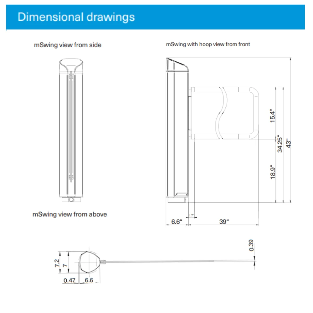 Magnetic Autocontrol mSwing Pedestrian Gate with SS U-bar Hoop | MAG-FMSW-MU1000 - Image 2
