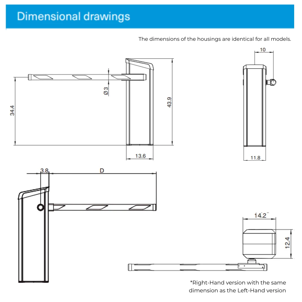 Magnetic Autocontrol Toll Left-Hand Barrier Gate with 10' Octagonal Swing-Away MicroBoom - Image 2