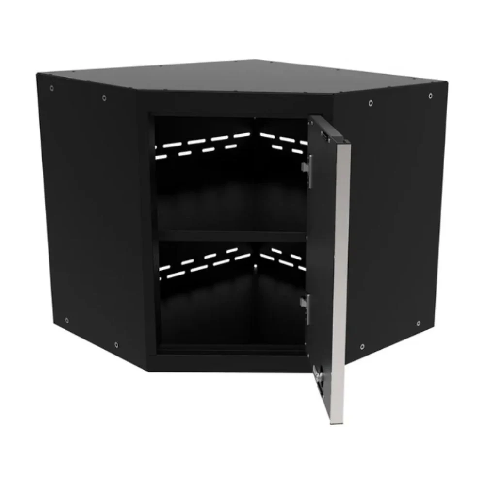 NewAge Products Pro Series Corner Wall Cabinet - Black Frame with Black Door | NEW-52801 - Image 3