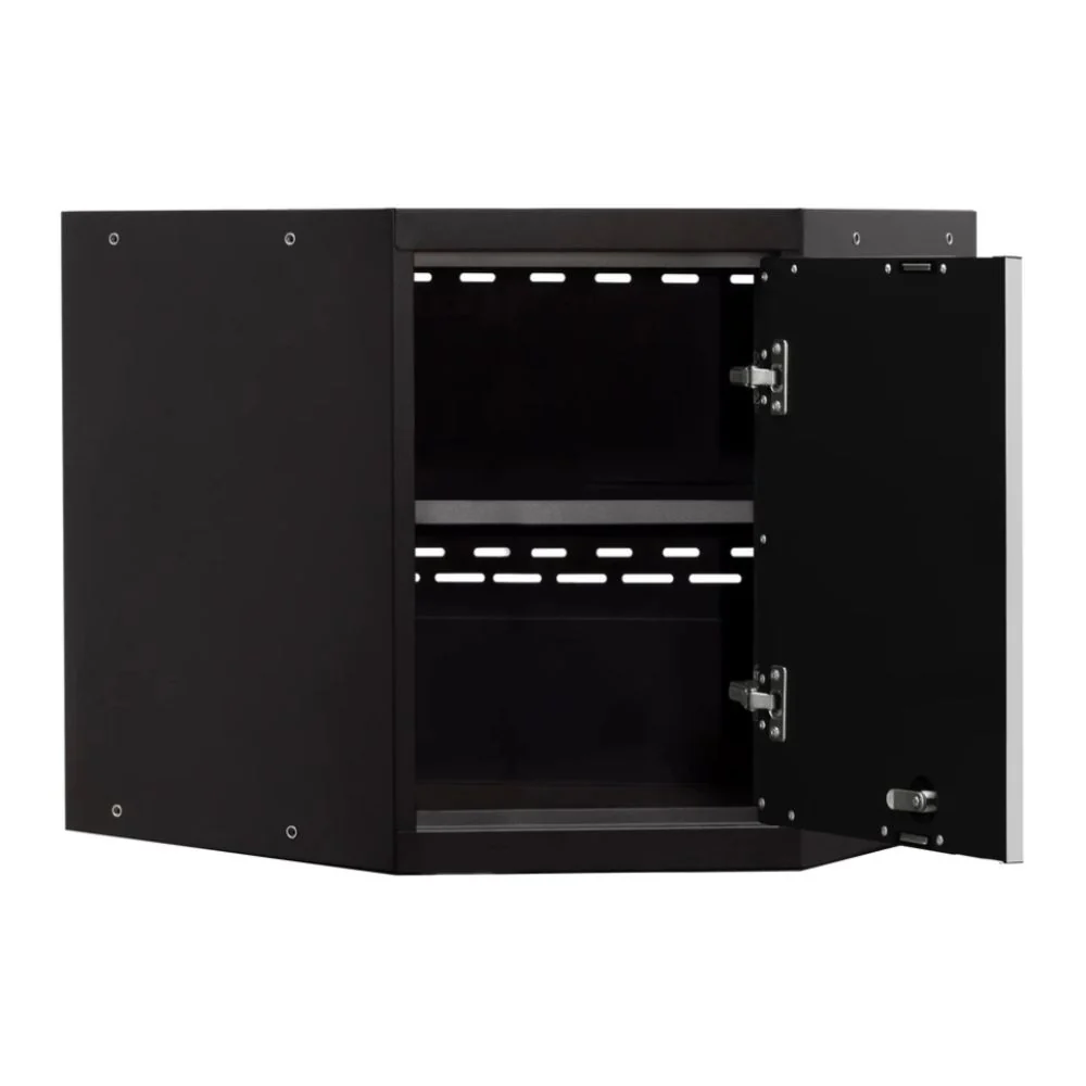 NewAge Products Pro Series Corner Wall Cabinet - Black Frame with Black Door | NEW-52801 - Image 4