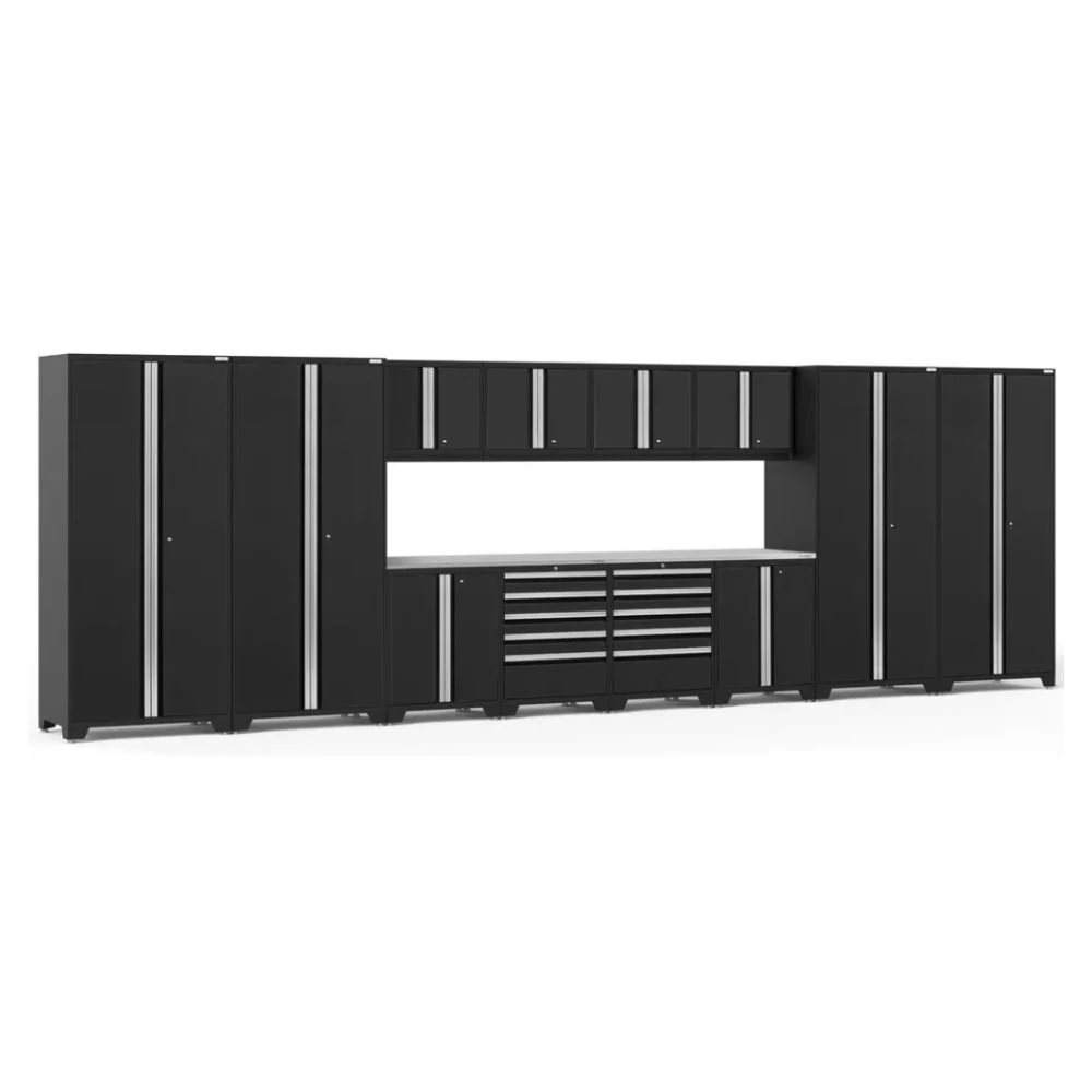 NewAge Products Pro Series 14 Piece Cabinet Set (Black Frame with Black Door) - Image 2