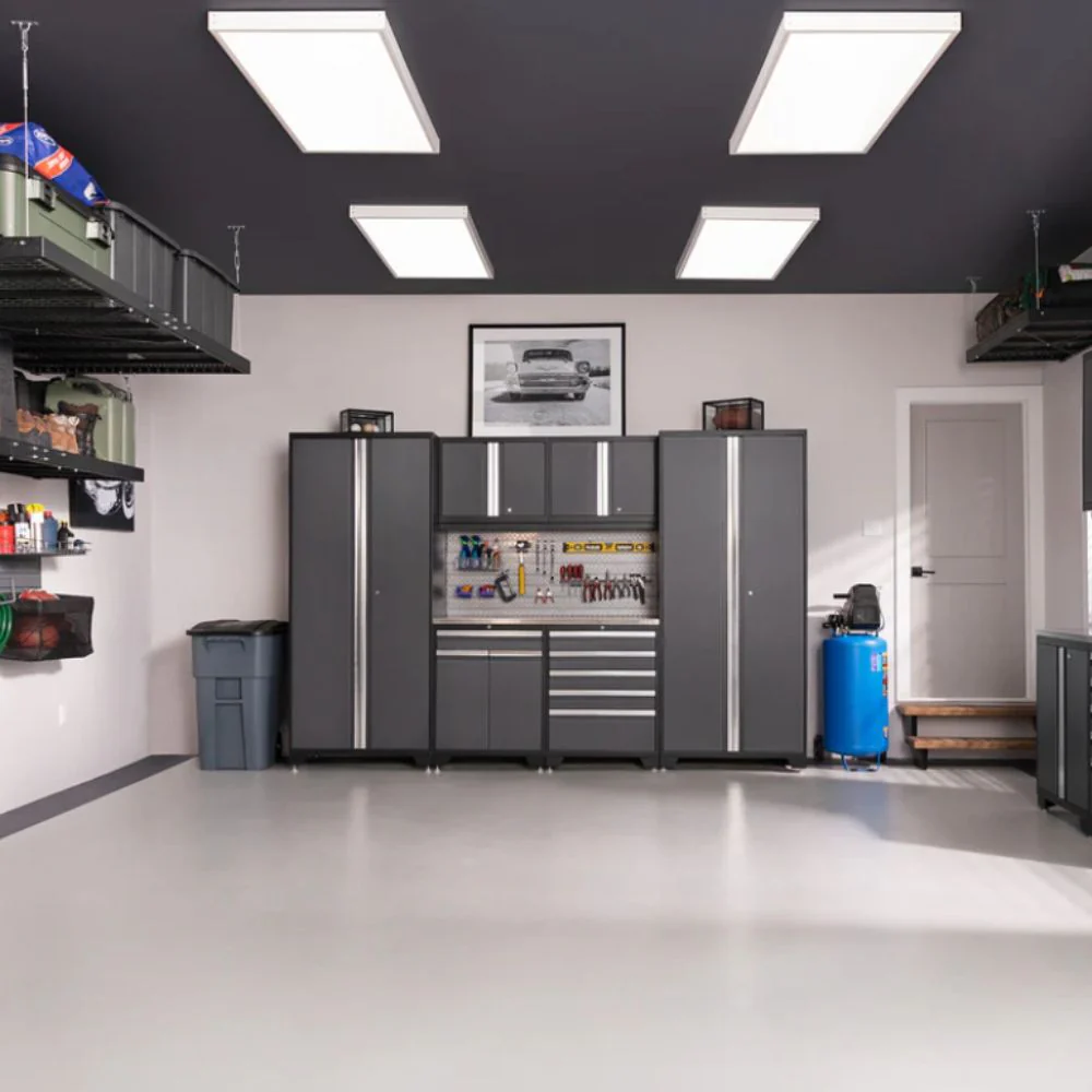 NewAge Products Pro Series 14 Piece Cabinet Set (Black Frame with Gray Door) - Image 3