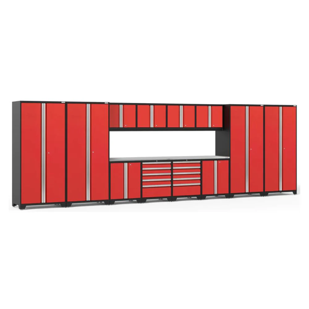 NewAge Products Pro Series 14 Piece Cabinet Set (Black Frame with Red Door) - Image 2