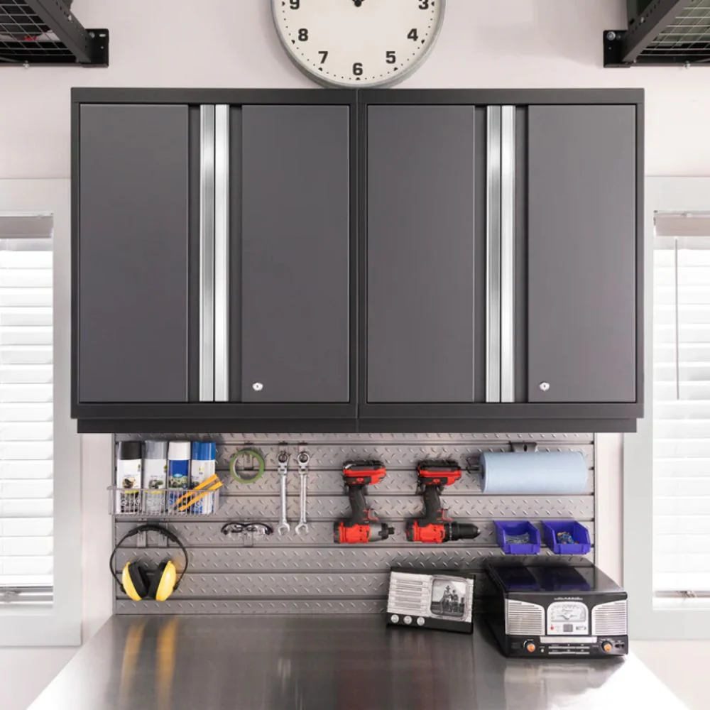 NewAge Products Pro Series 14 Piece Cabinet Set (White Frame with Platinum Door) - Image 5