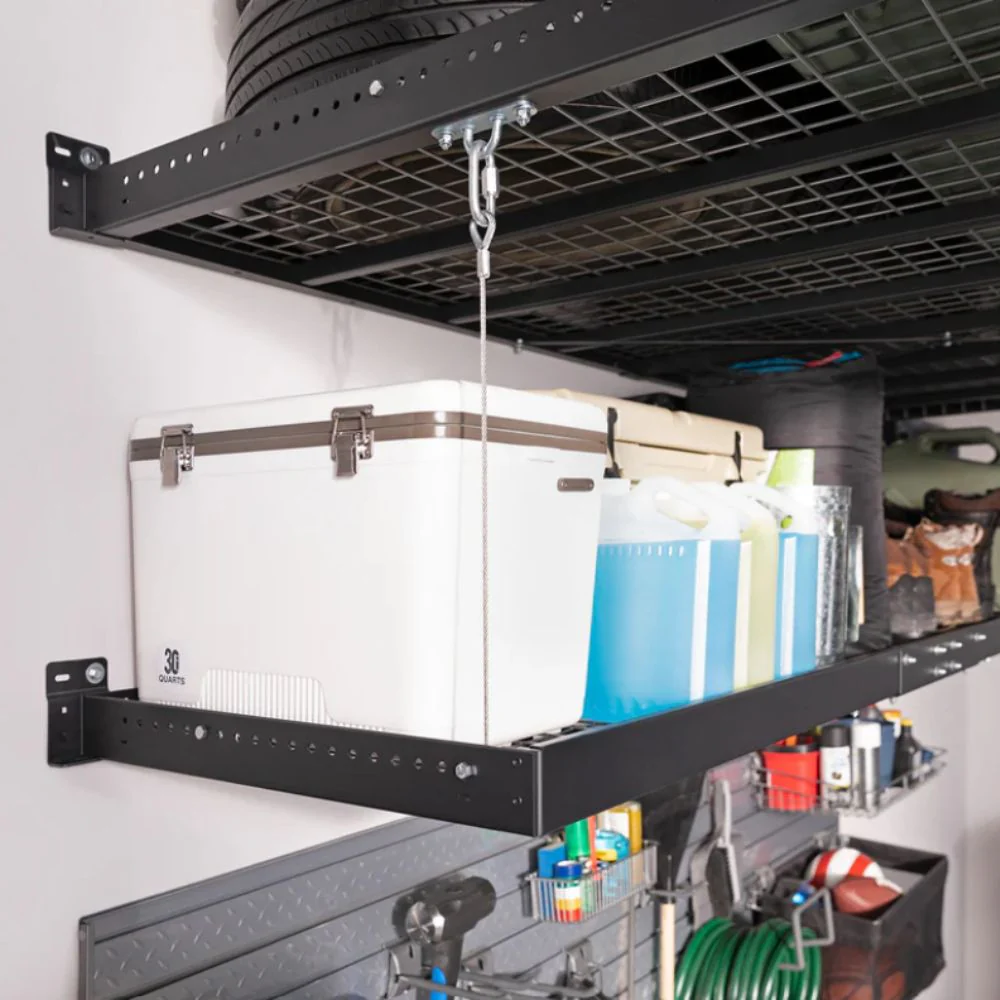NewAge Products Pro Series 4'x8' and 2'x8' Wall Mounted Steel Shelf Set - Image 9
