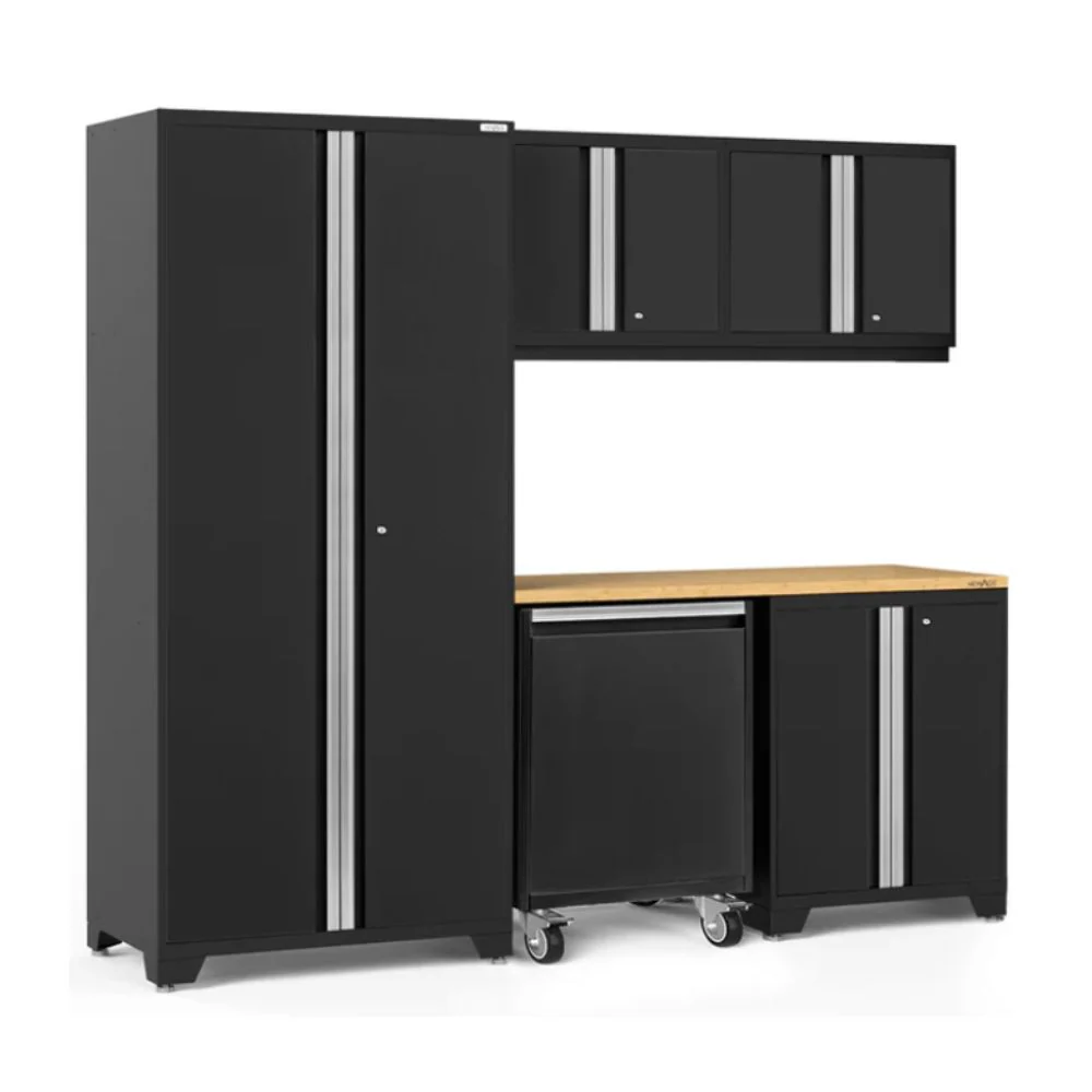 NewAge Products Pro Series 6 Piece Cabinet Set - Black Frame/Black Door