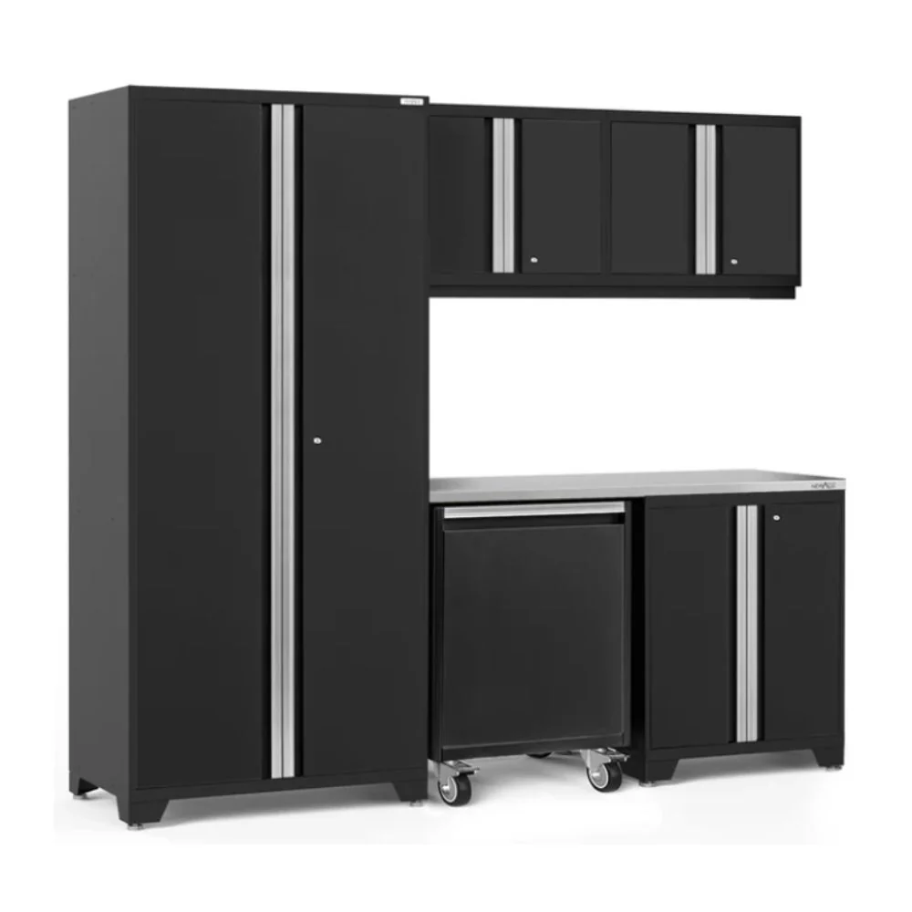 NewAge Products Pro Series 6 Piece Cabinet Set - Black Frame/Black Door - Image 2