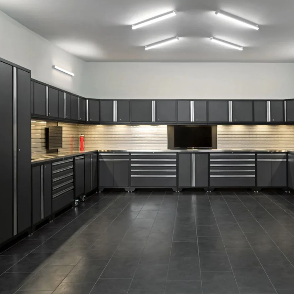 NewAge Products Pro Series 6 Piece Cabinet Set - Black Frame/Gray Door - Image 3