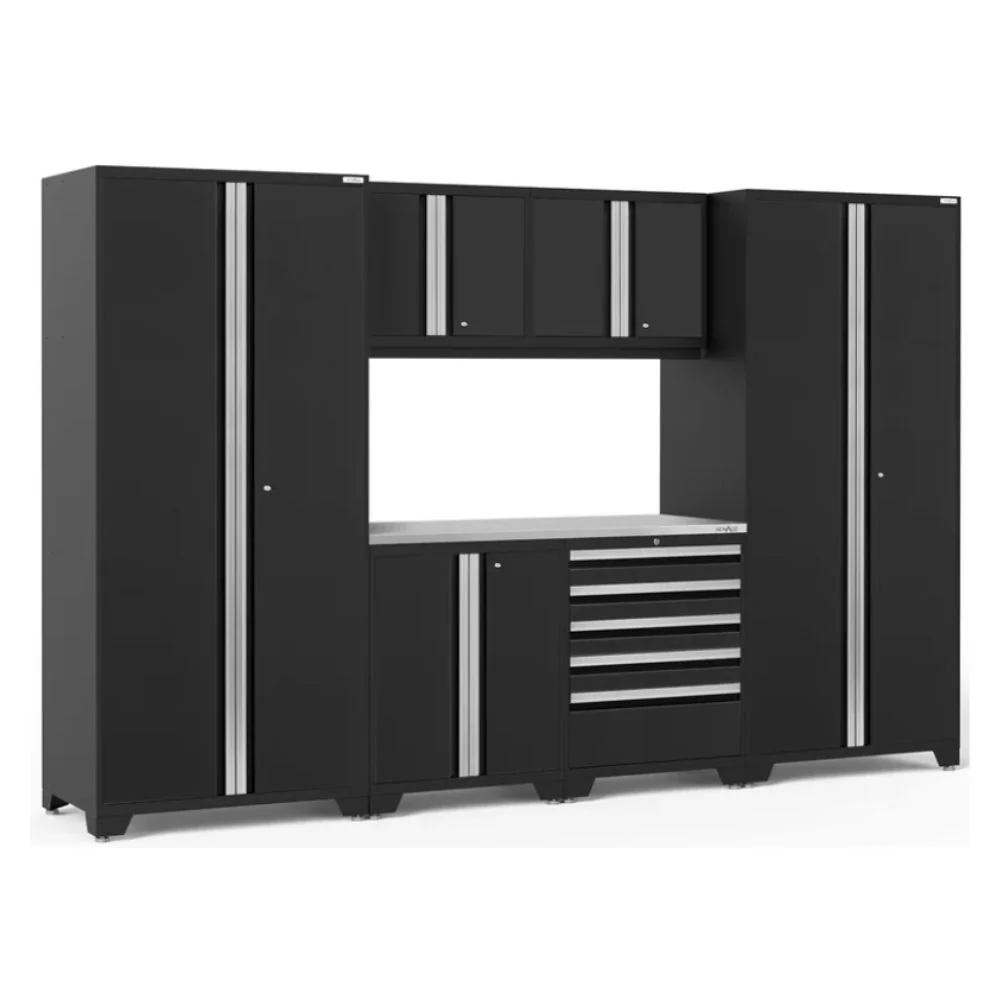 NewAge Products Pro Series 7 Piece Cabinet Set (Black Frame with Black Door) - Image 2