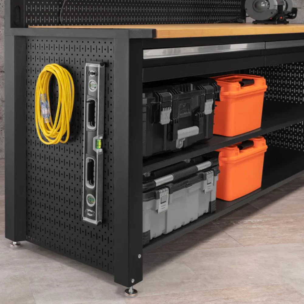 NewAge Products Pro Series 78" Workstation - Black Frame with Gray Door with 30-pc. Accessory Kit - Image 14