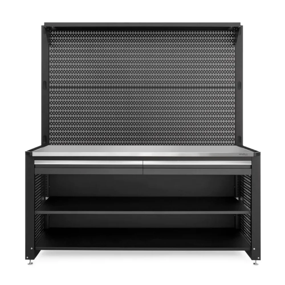 NewAge Products Pro Series 78" Workstation - Black Frame with Gray Door with 30-pc. Accessory Kit - Image 3