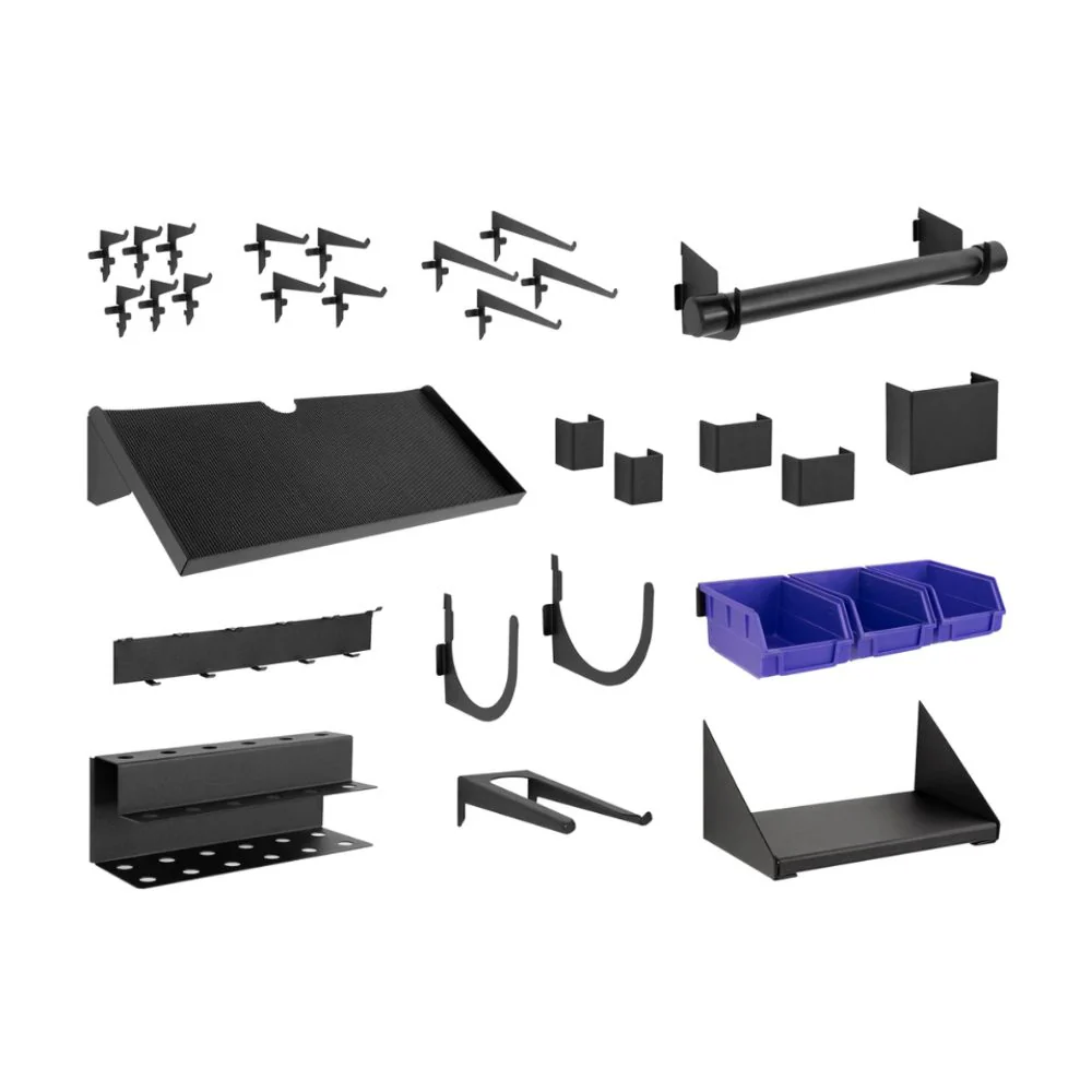 NewAge Products Pro Series 78" Workstation - Black Frame with Gray Door with 30-pc. Accessory Kit - Image 5