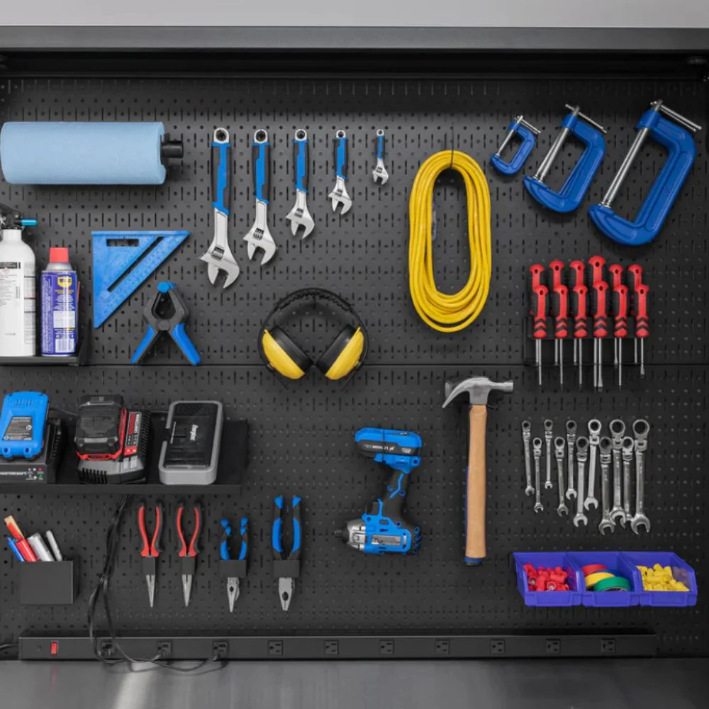 NewAge Products Pro Series 78" Workstation - Black Frame with Gray Door with 30-pc. Accessory Kit - Image 8