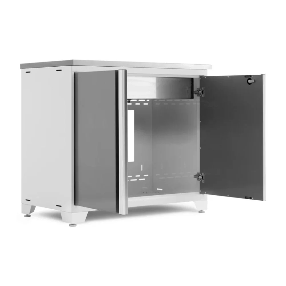 NewAge Products Pro Series 42" Sink Cabinet without Faucet - White Frame/Platinum Door | NEW-51338 - Image 2