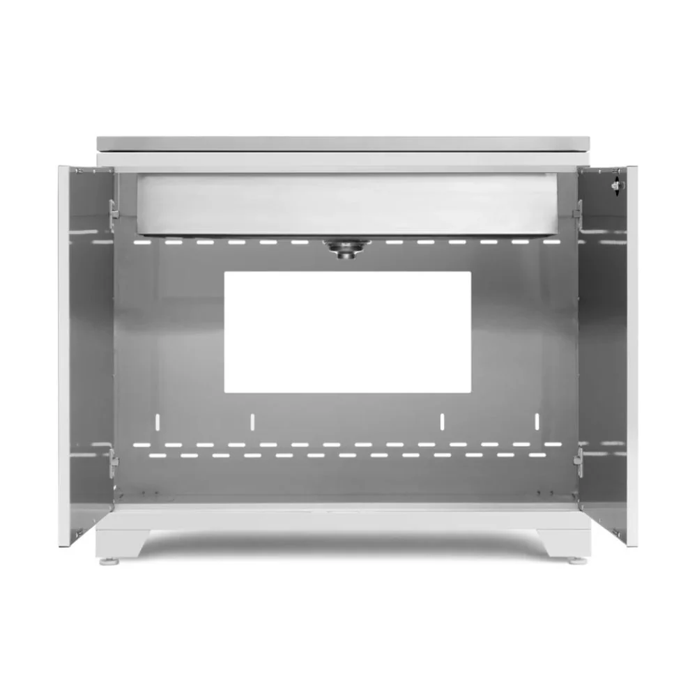 NewAge Products Pro Series 42" Sink Cabinet without Faucet - White Frame/Platinum Door | NEW-51338 - Image 3