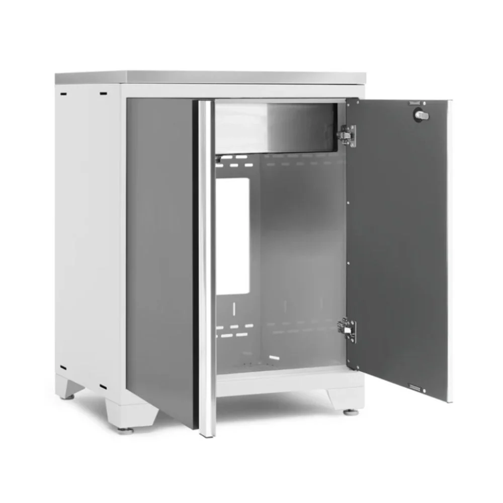 NewAge Products Pro Series 28" Sink Cabinet without Faucet - White Frame/Platinum Door | NEW-51339 - Image 2