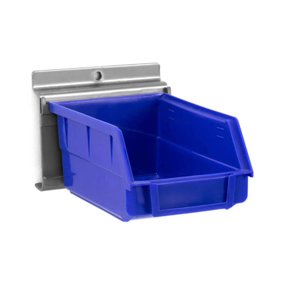 NewAge Products PVC Slatwall Blue Parts Bins with Parts Bins Support (Pack of 4) | NEW-51784 - Image 2