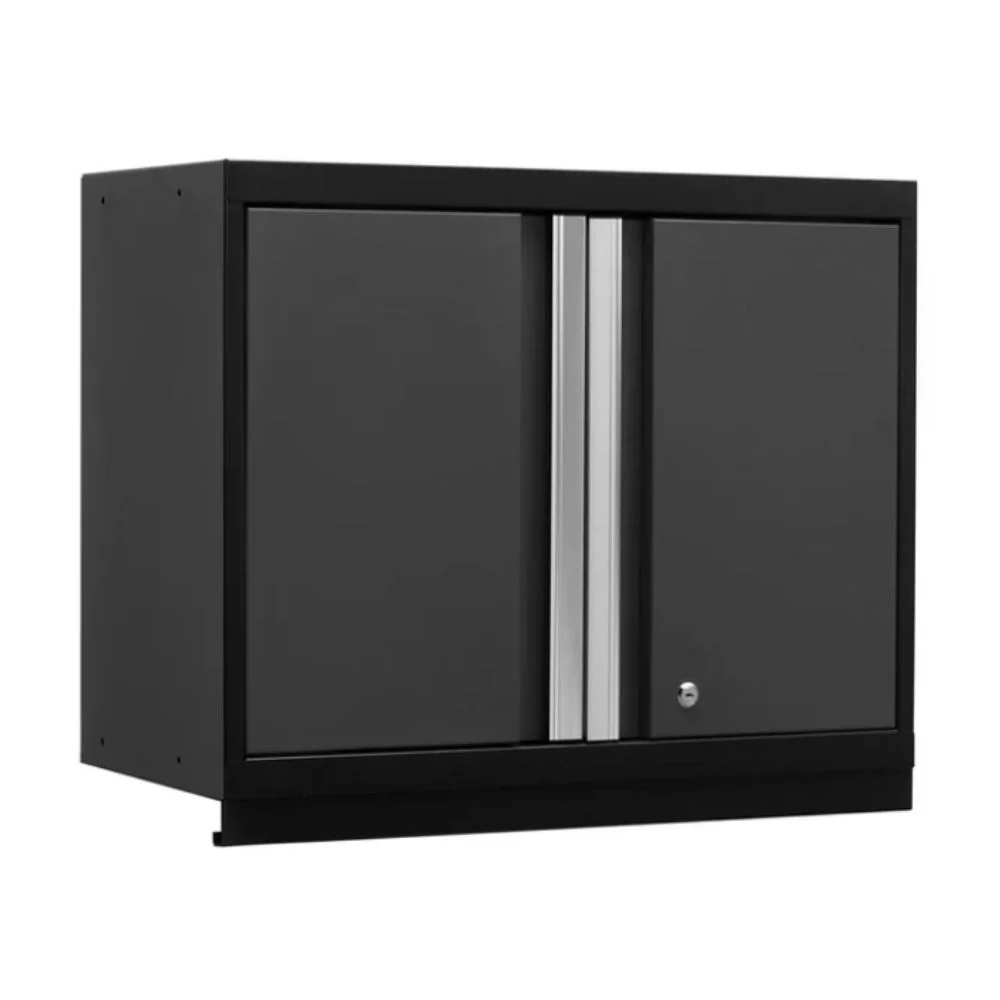 NewAge Products Pro Series Wall Cabinet - Black Frame with Gray Door | NEW-52000 - Image 2