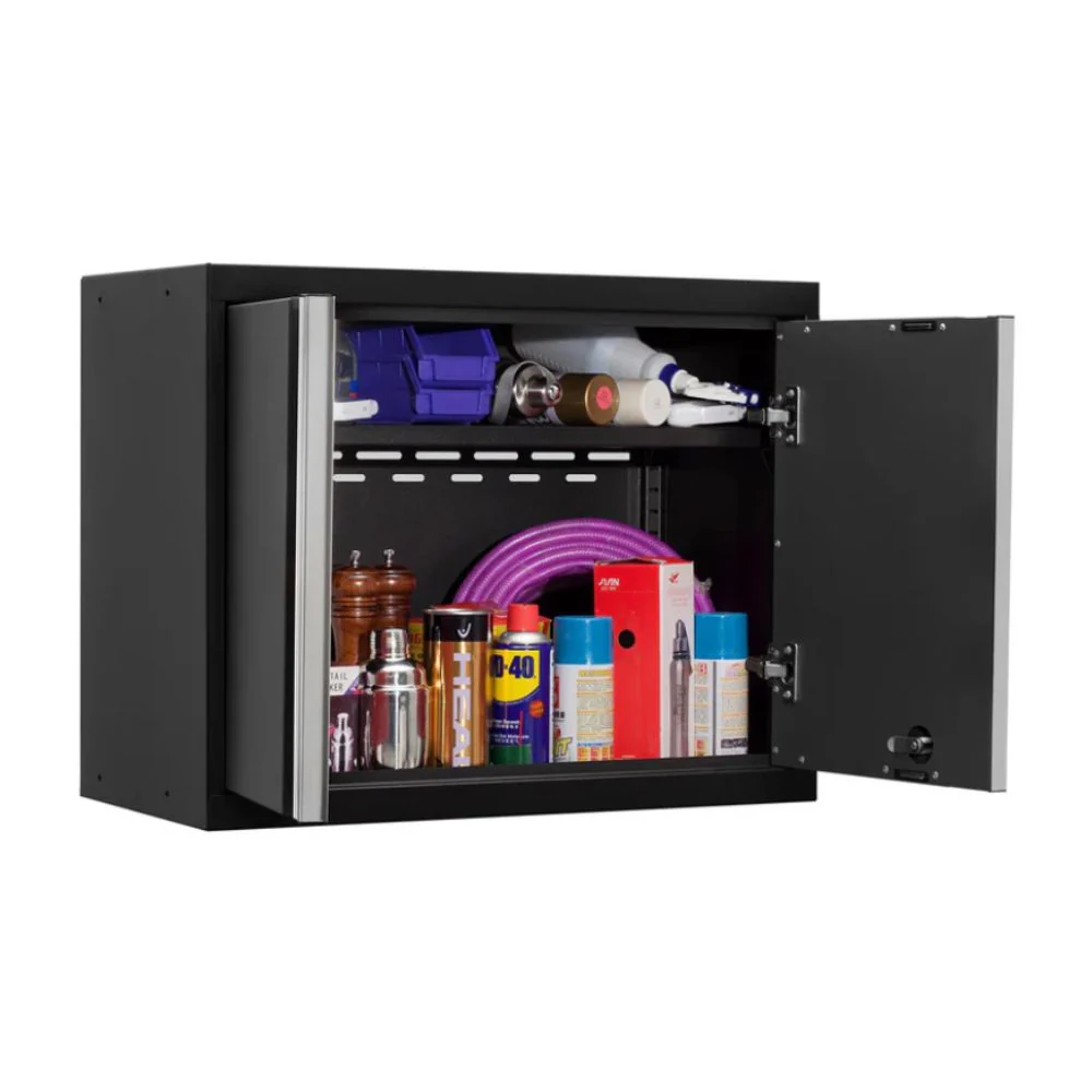 NewAge Products Pro Series Wall Cabinet - Black Frame with Gray Door | NEW-52000 - Image 3