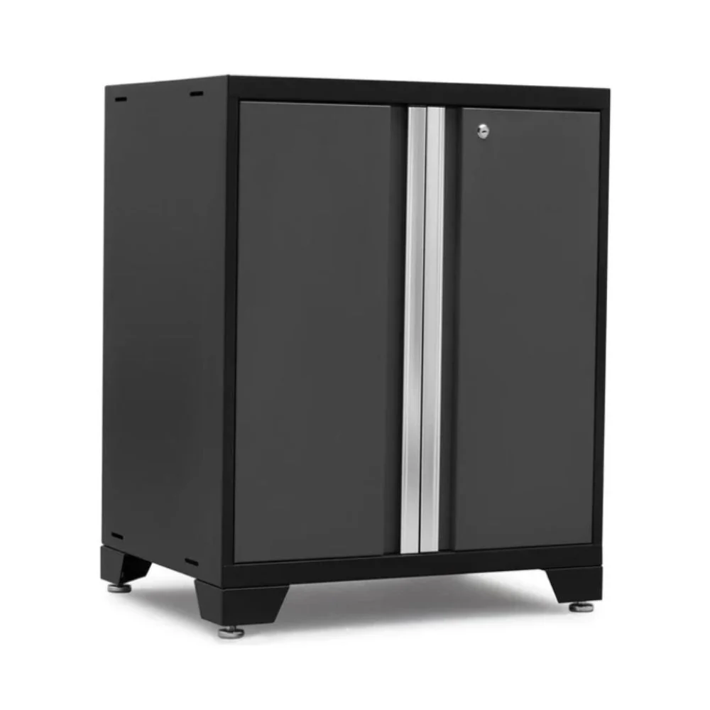 NewAge Products Pro Series 2-Door Base Cabinet - Black Frame with Gray Door | NEW-52002