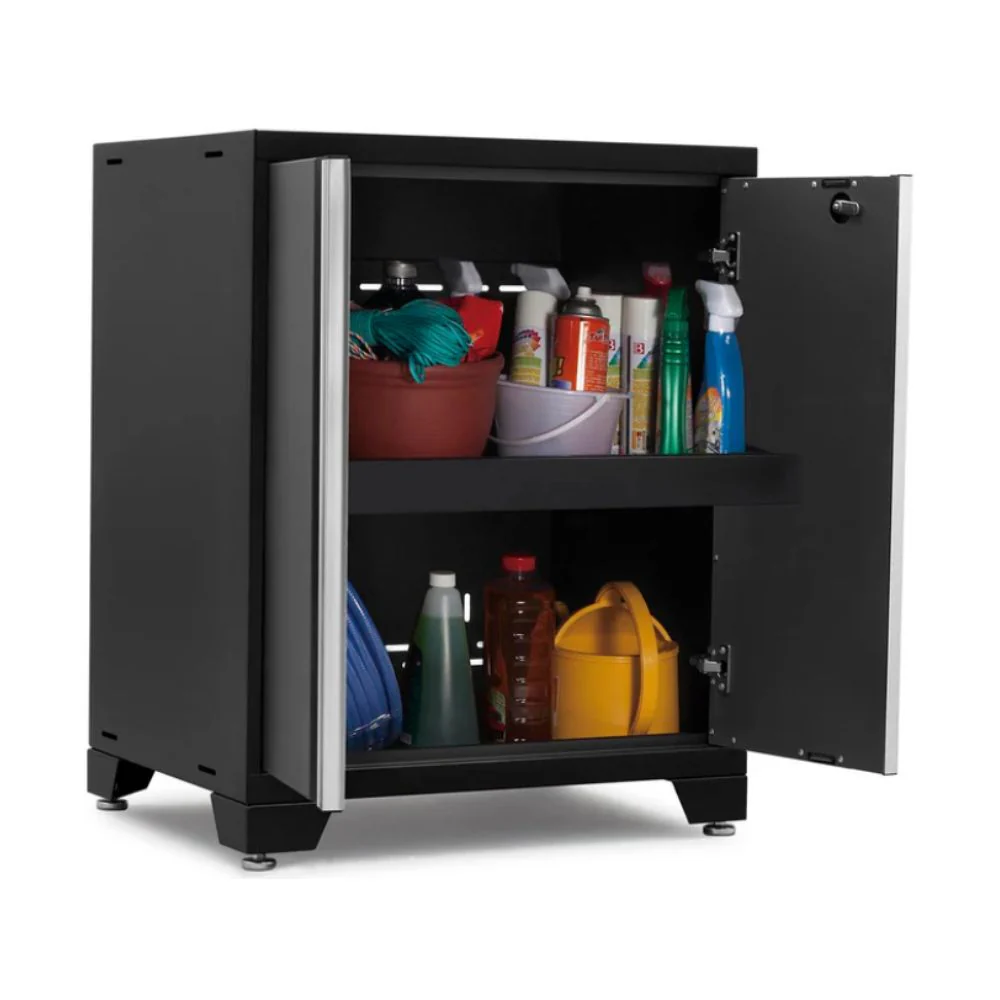 NewAge Products Pro Series 2-Door Base Cabinet - Black Frame with Gray Door | NEW-52002 - Image 3
