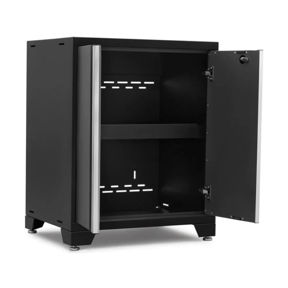 NewAge Products Pro Series 2-Door Base Cabinet - Black Frame with Gray Door | NEW-52002 - Image 4