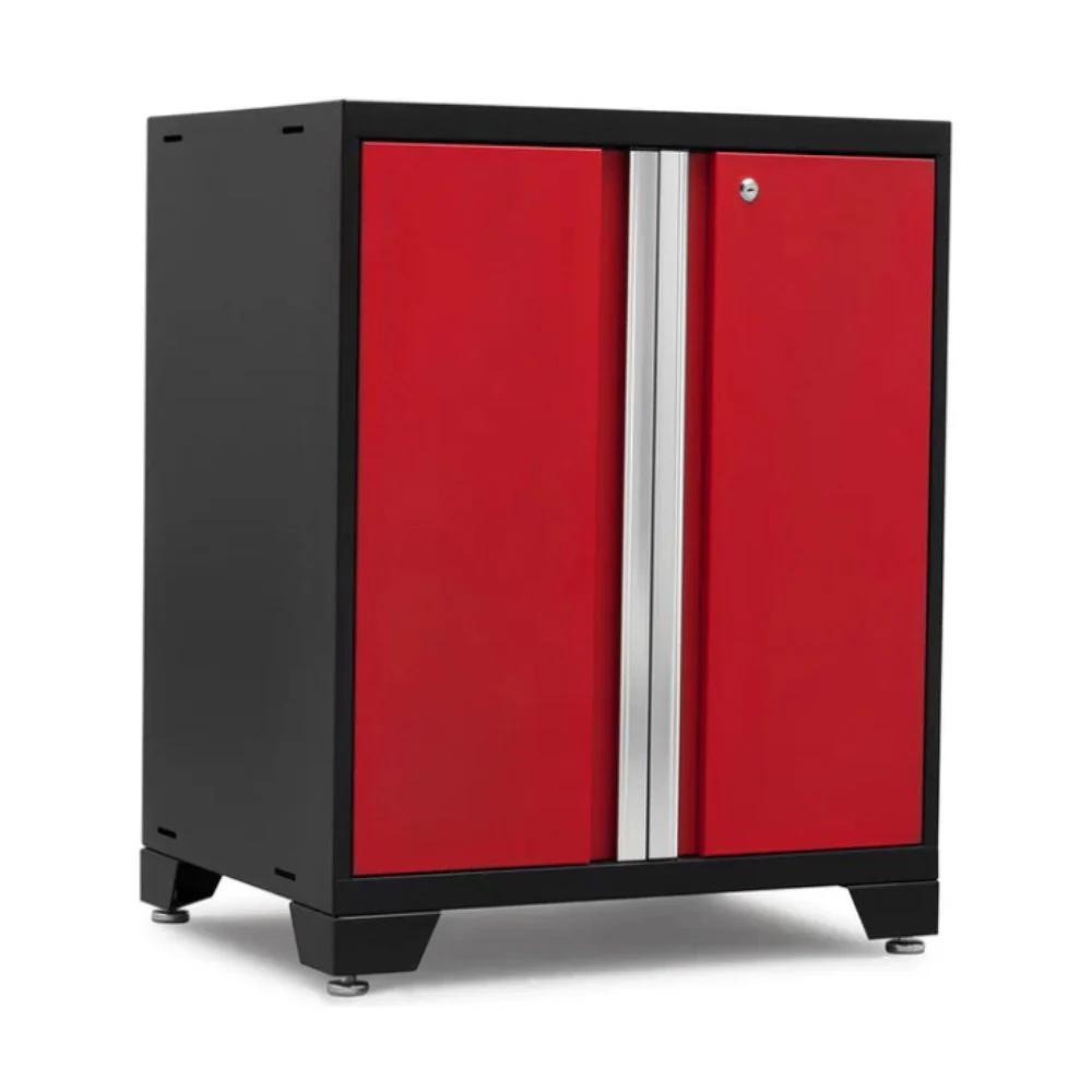 NewAge Products Pro Series 2-Door Base Cabinet - Black Frame with Red Door | NEW-52202