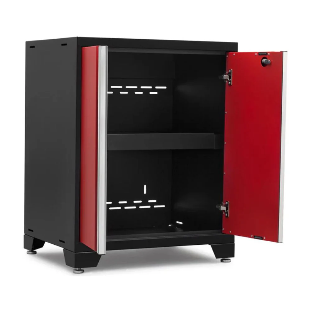 NewAge Products Pro Series 2-Door Base Cabinet - Black Frame with Red Door | NEW-52202 - Image 4