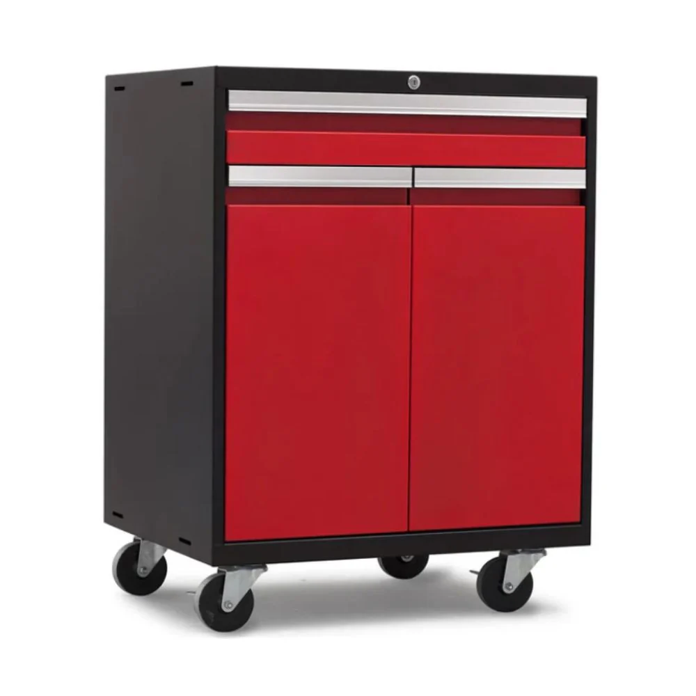 NewAge Products Pro Series Multi-Functional Cabinet - Black Frame with Red Door | NEW-52203 - Image 2