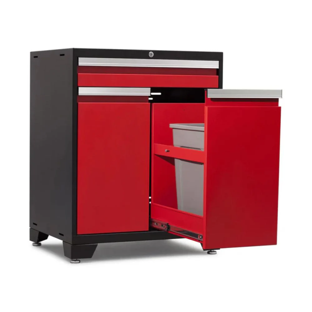 NewAge Products Pro Series Multi-Functional Cabinet - Black Frame with Red Door | NEW-52203 - Image 5