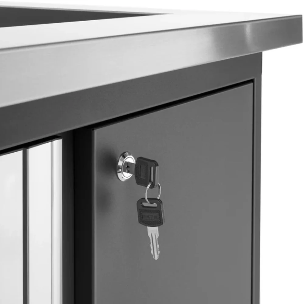 NewAge Products Pro Series 42" Sink Cabinet without Faucet - Black Frame/Gray Door | NEW-52638 - Image 4