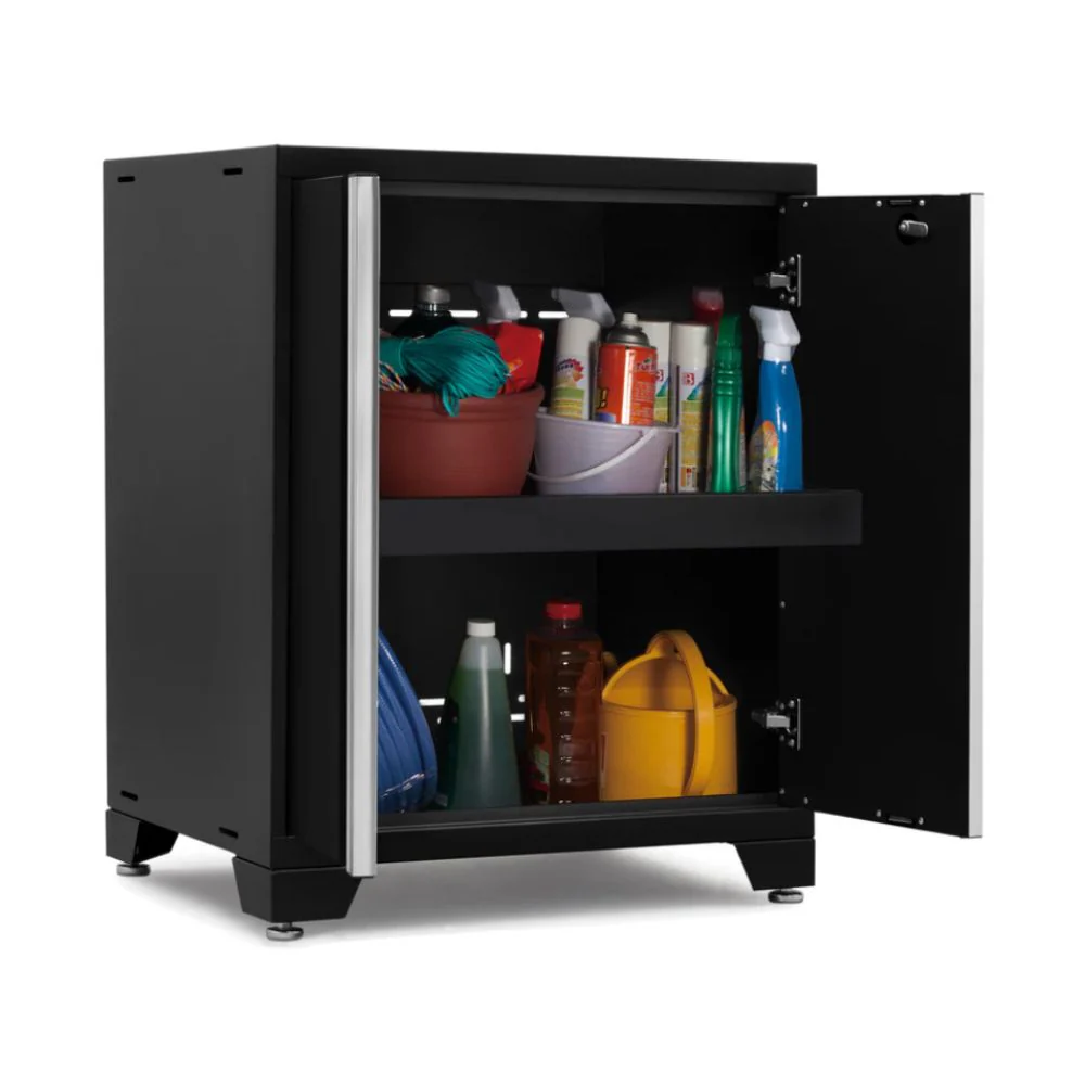 NewAge Products Pro Series 2-Door Base Cabinet - Black Frame with Black Door | NEW-52802 - Image 2