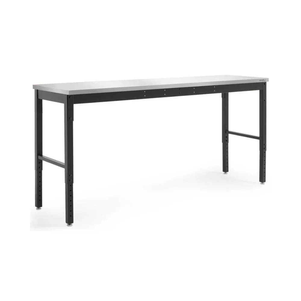 NewAge ProductsPro Series Adjustable Height Workbench - Black with Stainless Steel Worktop - Image 6