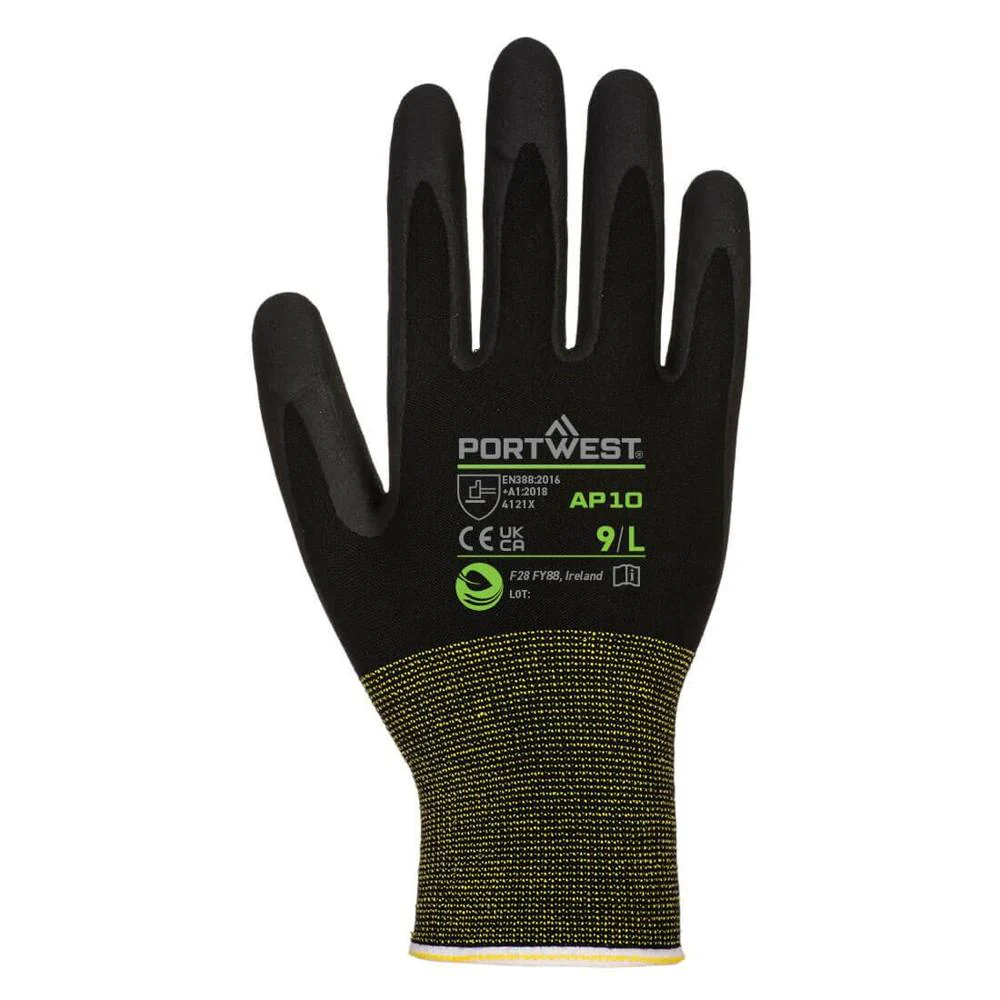 Portwest AP10 - NPR15 Foam Nitrile Bamboo Glove Pk12 - Image 2