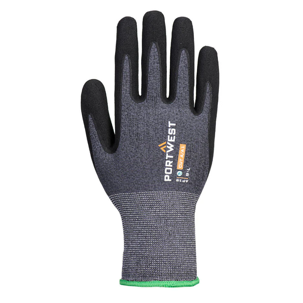 Portwest AP12-SG Grip 15 Nitrile in Gray/Black (12 Pairs) - Image 2