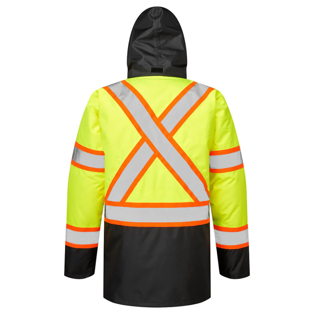 Portwest CA369 - Hi-Vis X Back Contrast Tape Winter Jacket (Yellow/Black) - Image 2