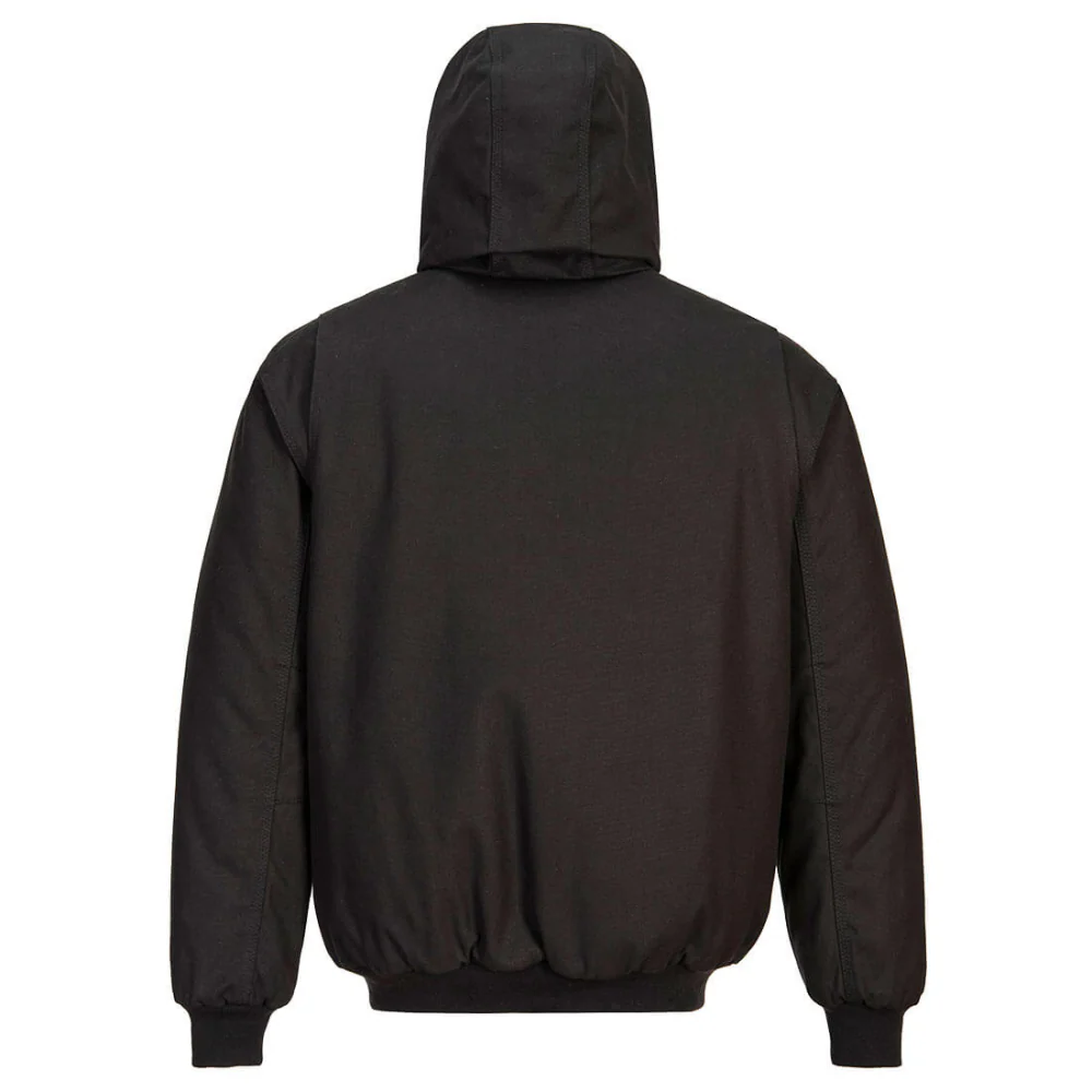 Portwest DC801 - DuraDuck Work Quilt Lined Hooded Jacket (Black) - Image 2