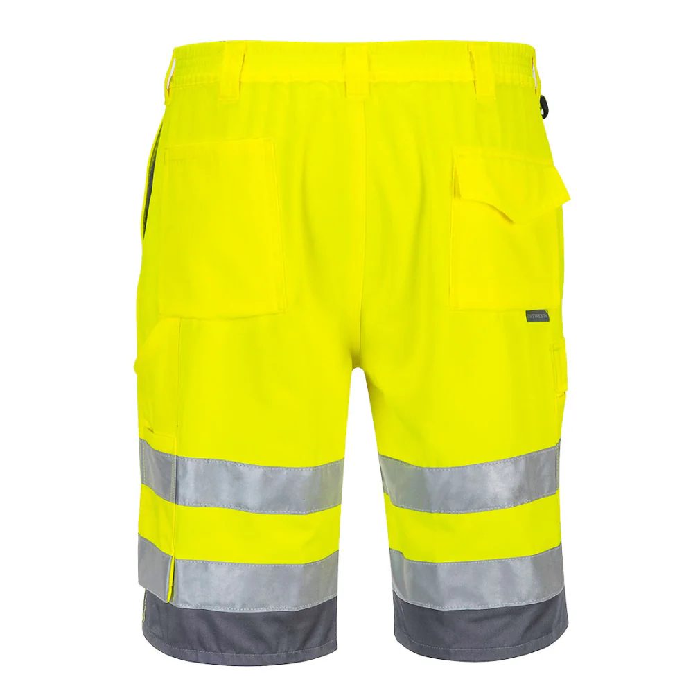 Portwest E043 - Hi-Vis Polycotton Shorts (Yellow) - Image 2