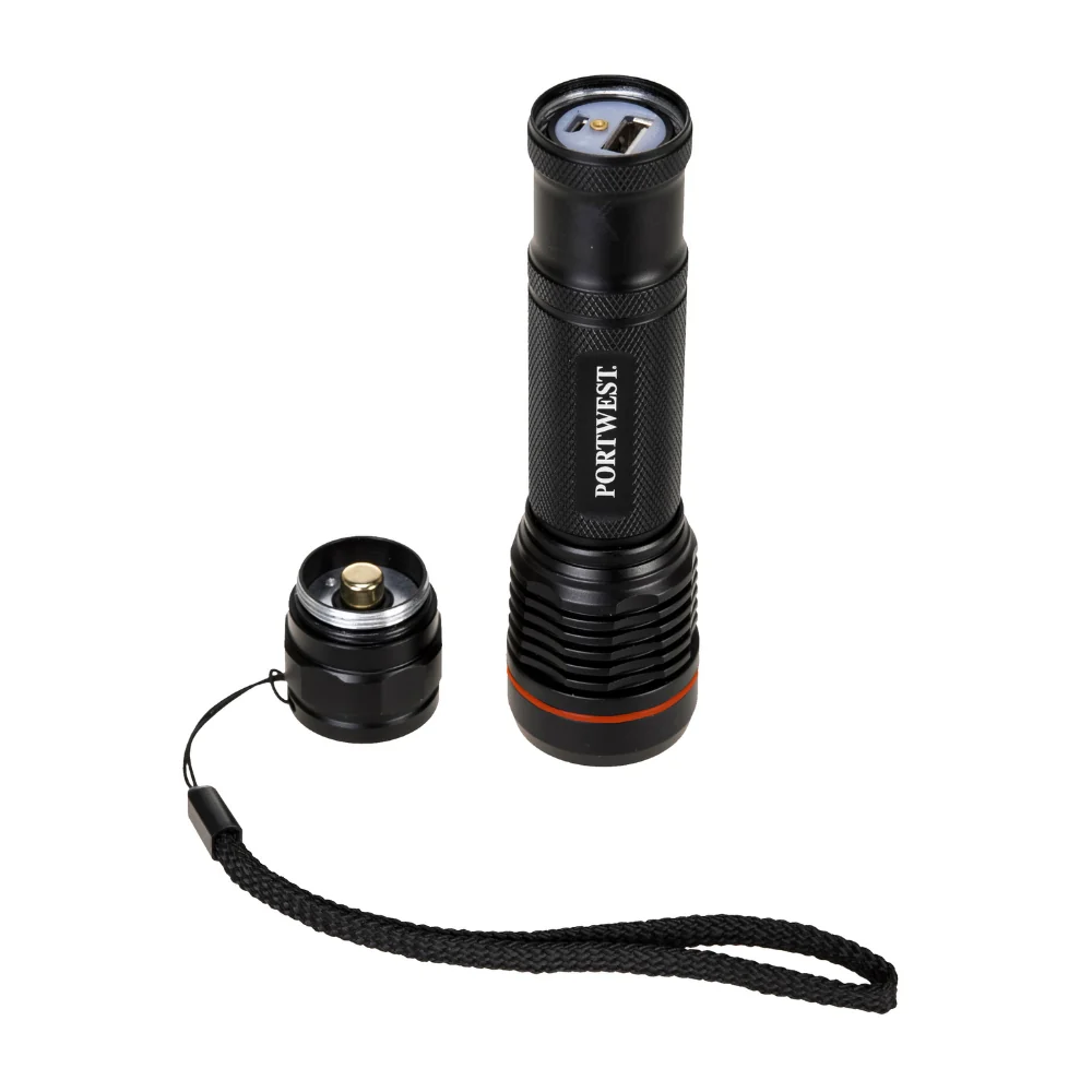 Portwest PA75 - USB Rechargeable Flashlight (Black) | POR-PA75BKR - Image 3