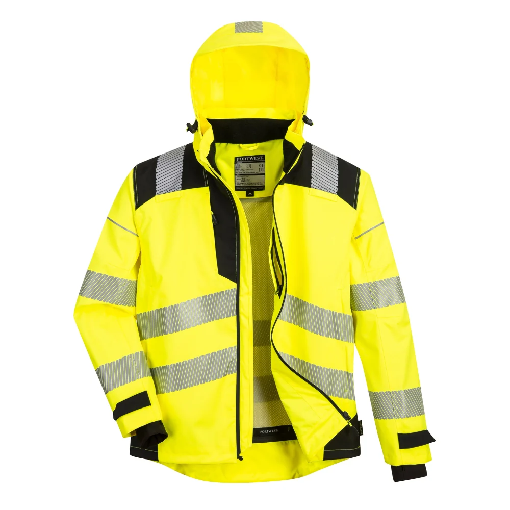 Portwest PW360 - PW3 Hi-Vis Extreme Rain Jacket (Yellow/Black) - Image 2