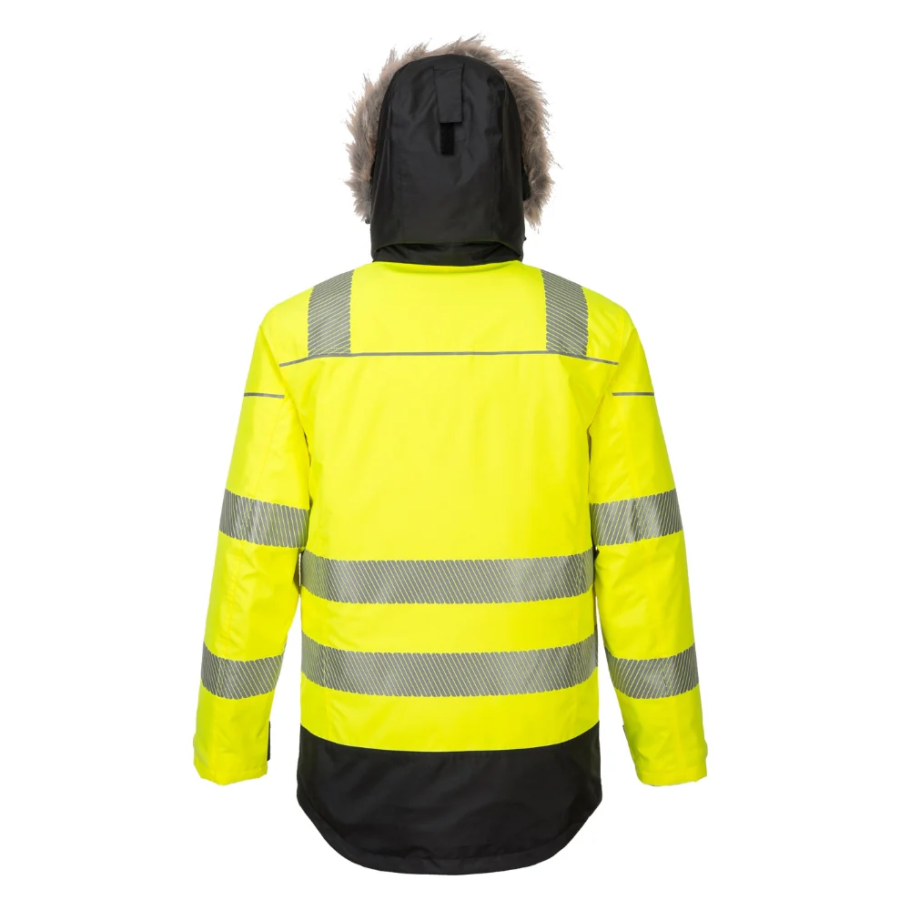 Portwest PW369 - PW3 Hi-Vis Winter Parka Jacket (Yellow/Black) - Image 4