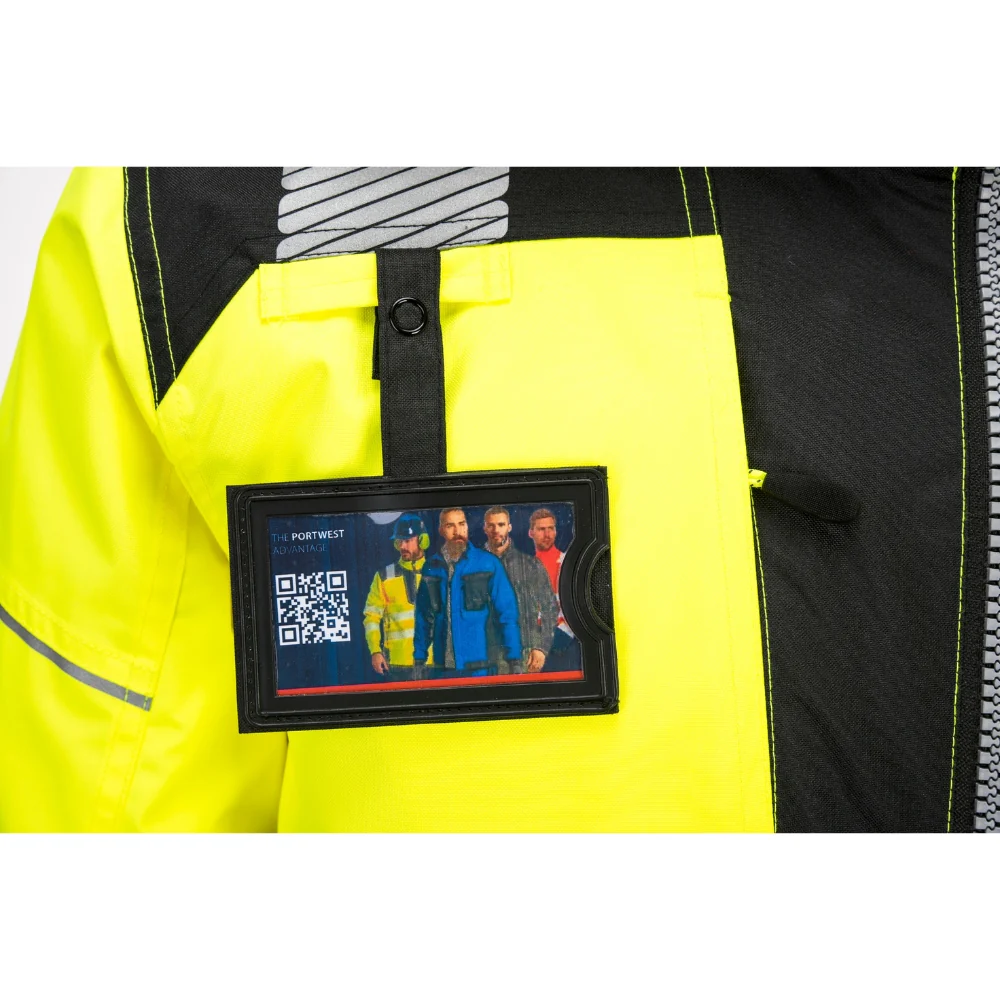 Portwest PW369 - PW3 Hi-Vis Winter Parka Jacket (Yellow/Black) - Image 5