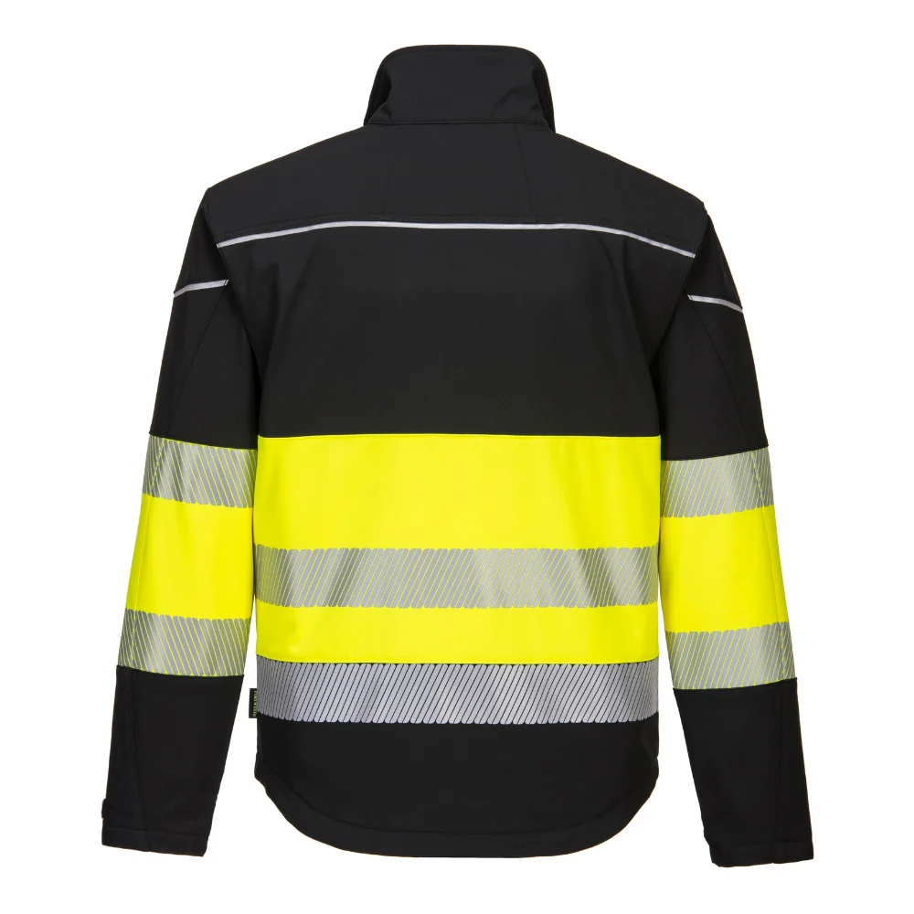 Portwest PW375 - PW3 Hi-Vis Class 1 Softshell Jacket (Black/Yellow) - Image 3
