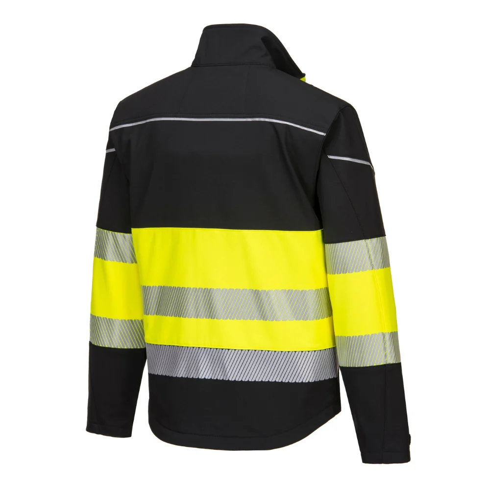 Portwest PW375 - PW3 Hi-Vis Class 1 Softshell Jacket (Black/Yellow) - Image 4